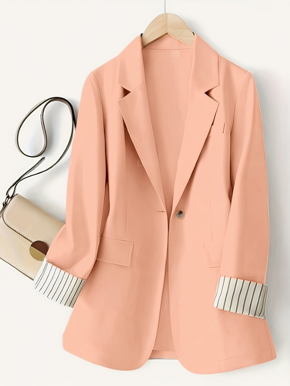 Women's Tailored Striped Jacket with Notch Lapels – view 8