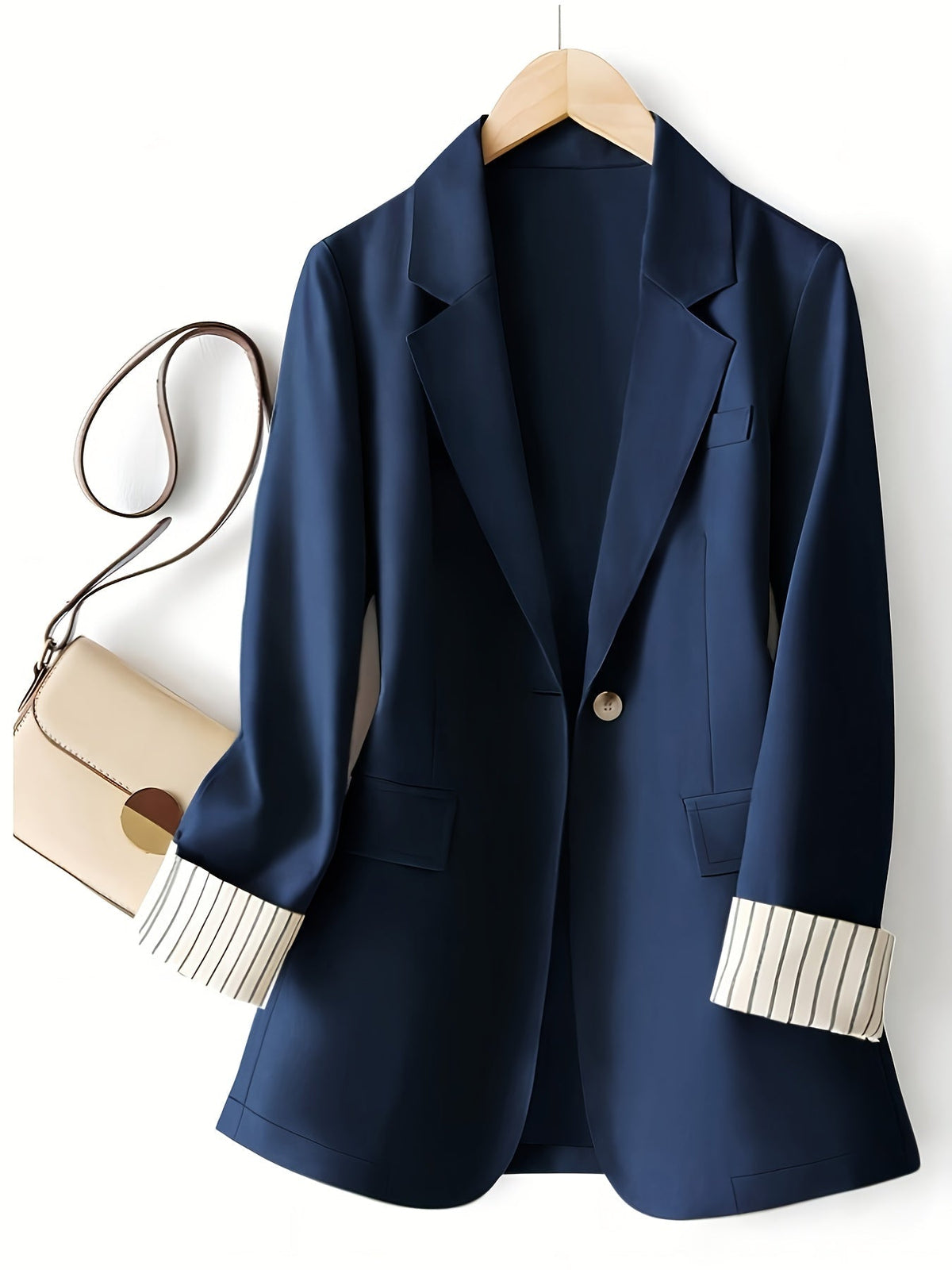Women's Tailored Striped Jacket with Notch Lapels – view 9