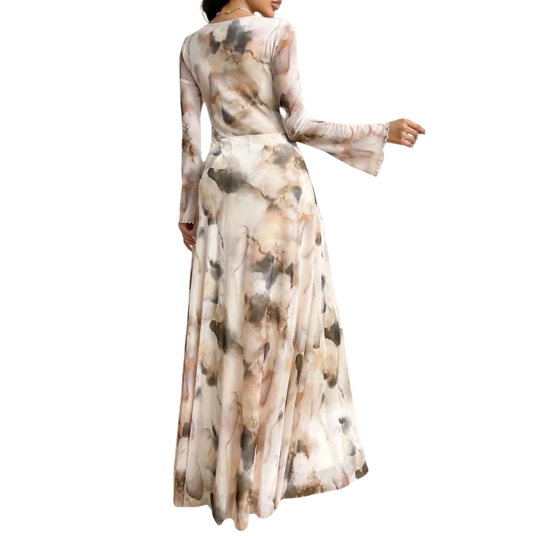 Marcelle - Women's Regular Tie-Dye Mesh Long-Sleeve Dress - photo 2