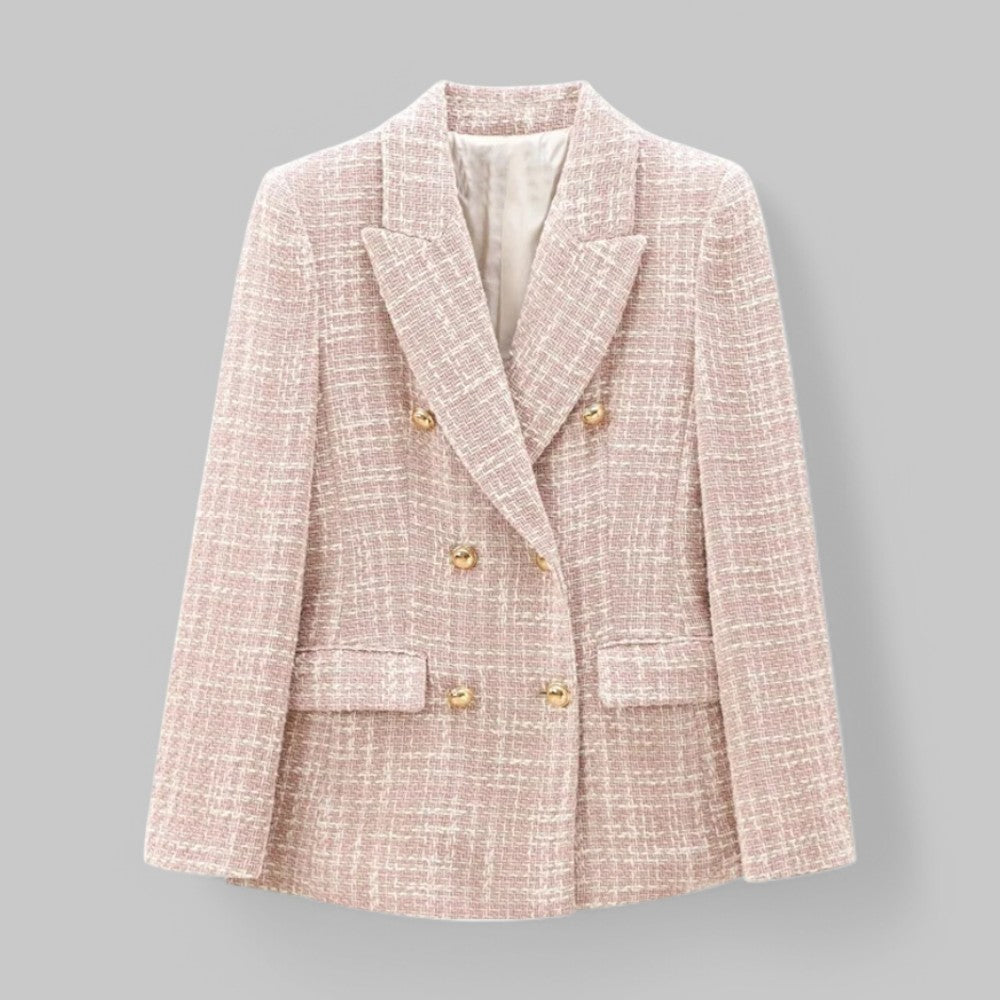 Joanna – Blazer femme en tweed à double boutonnage
