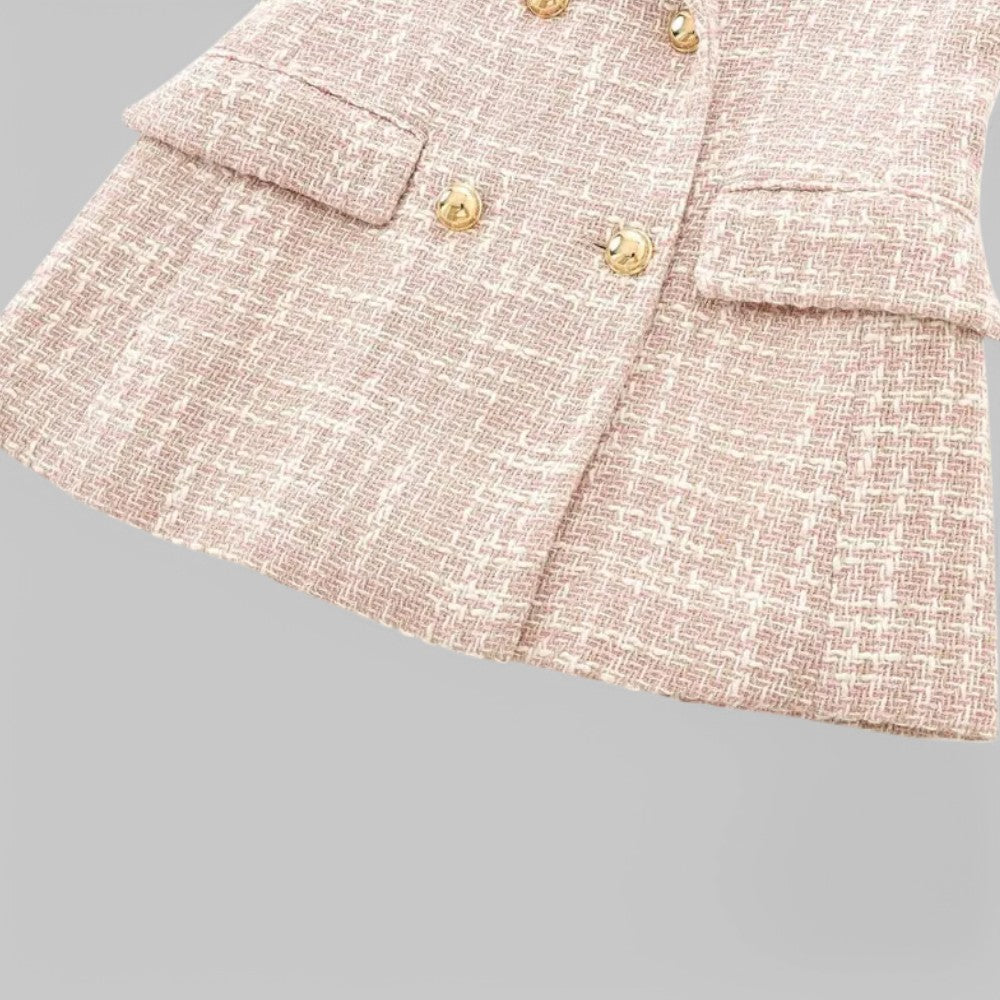 Joanna – Blazer femme en tweed à double boutonnage