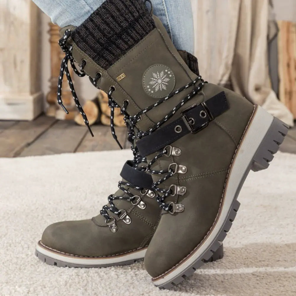 Leigh - Botas de invierno impermeables para mujer con forro cálido