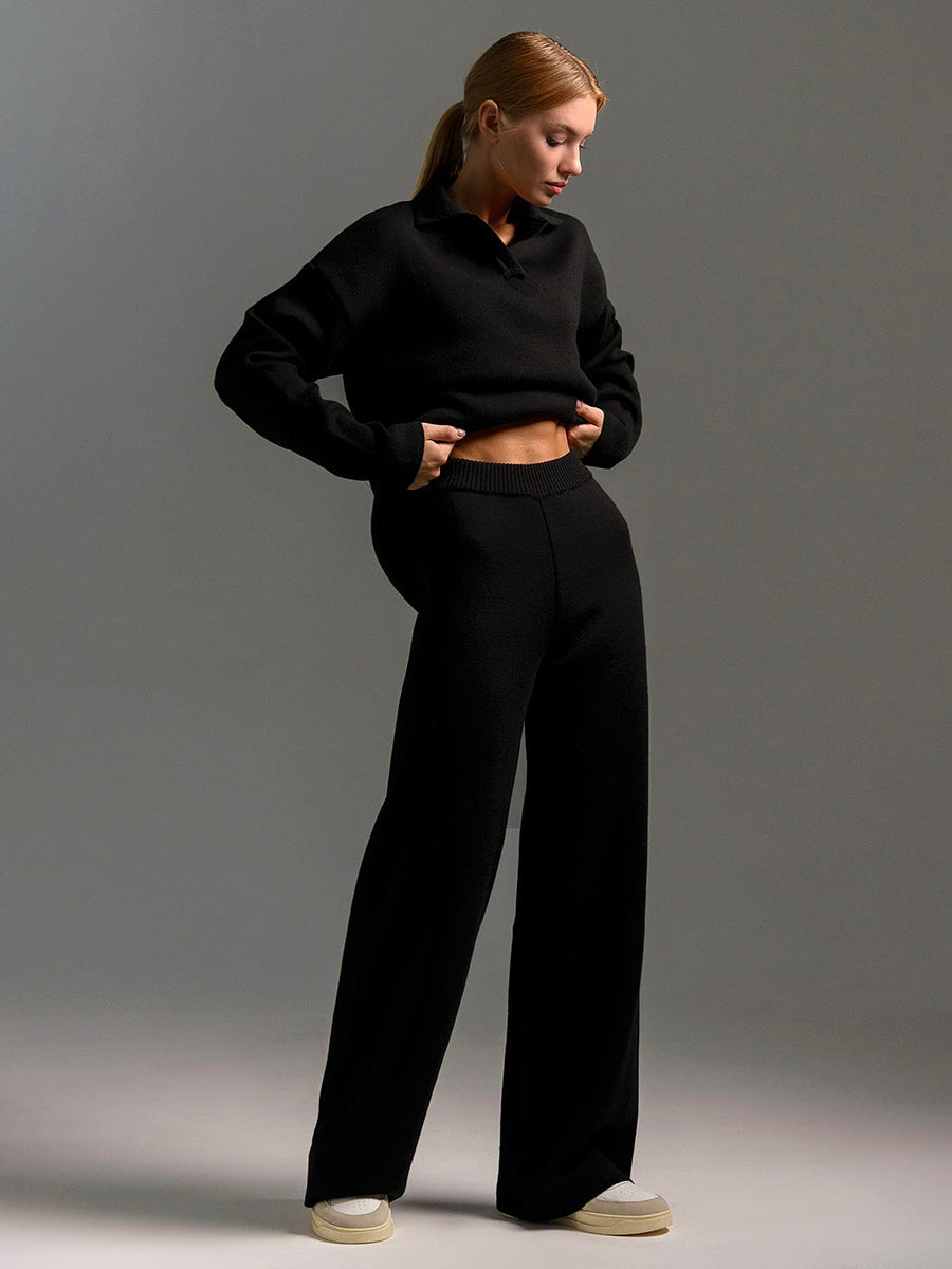 Mattie - Women's Oversized Two-Piece Set in Wide-Leg Pants Polo Shirt - photo 12