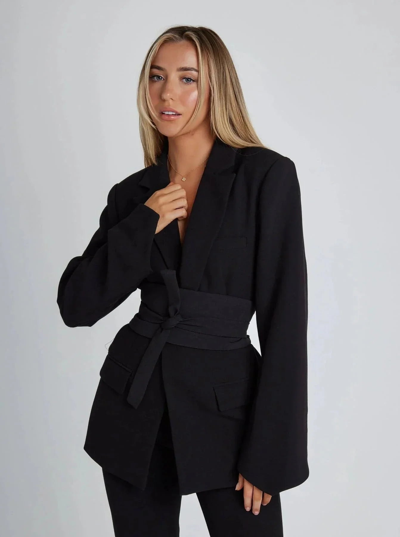 Women's Wrap Blazer with Tie Belt