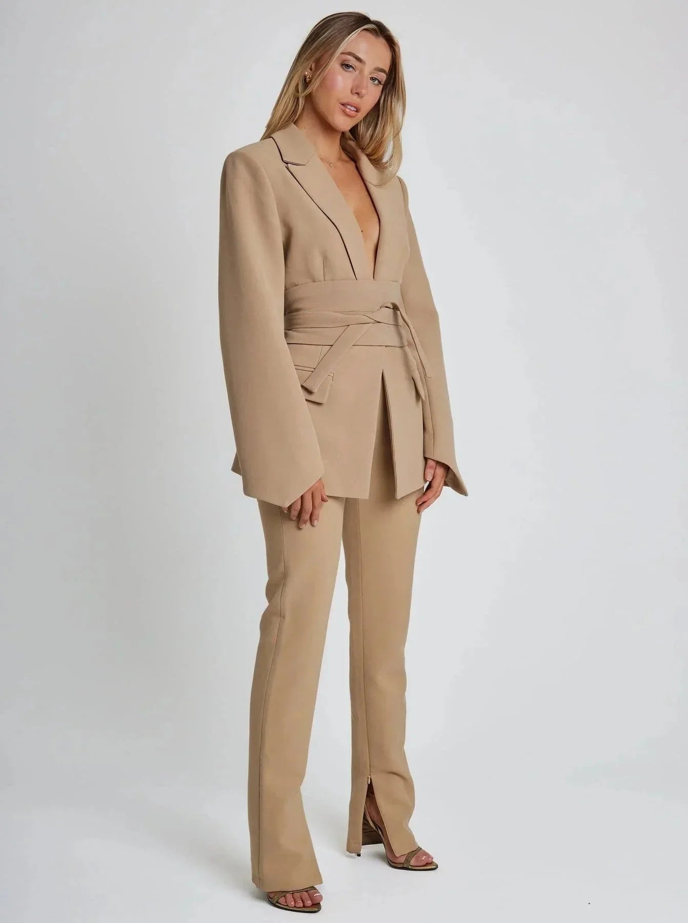 Women's Wrap Blazer with Tie Belt