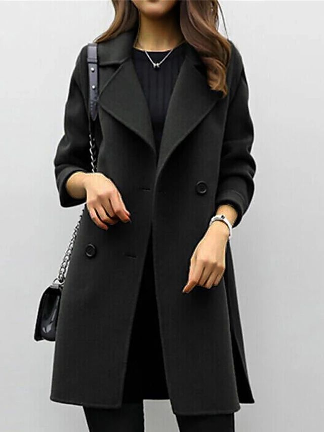 Quinn - Women's Double-Breasted Long Coat