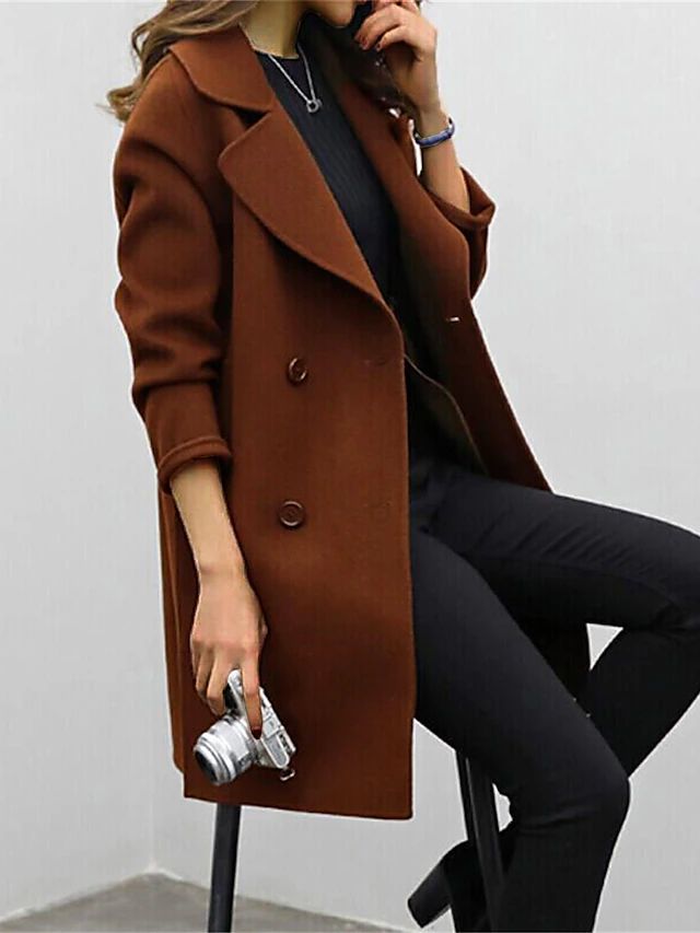 Quinn - Women's Double-Breasted Long Coat