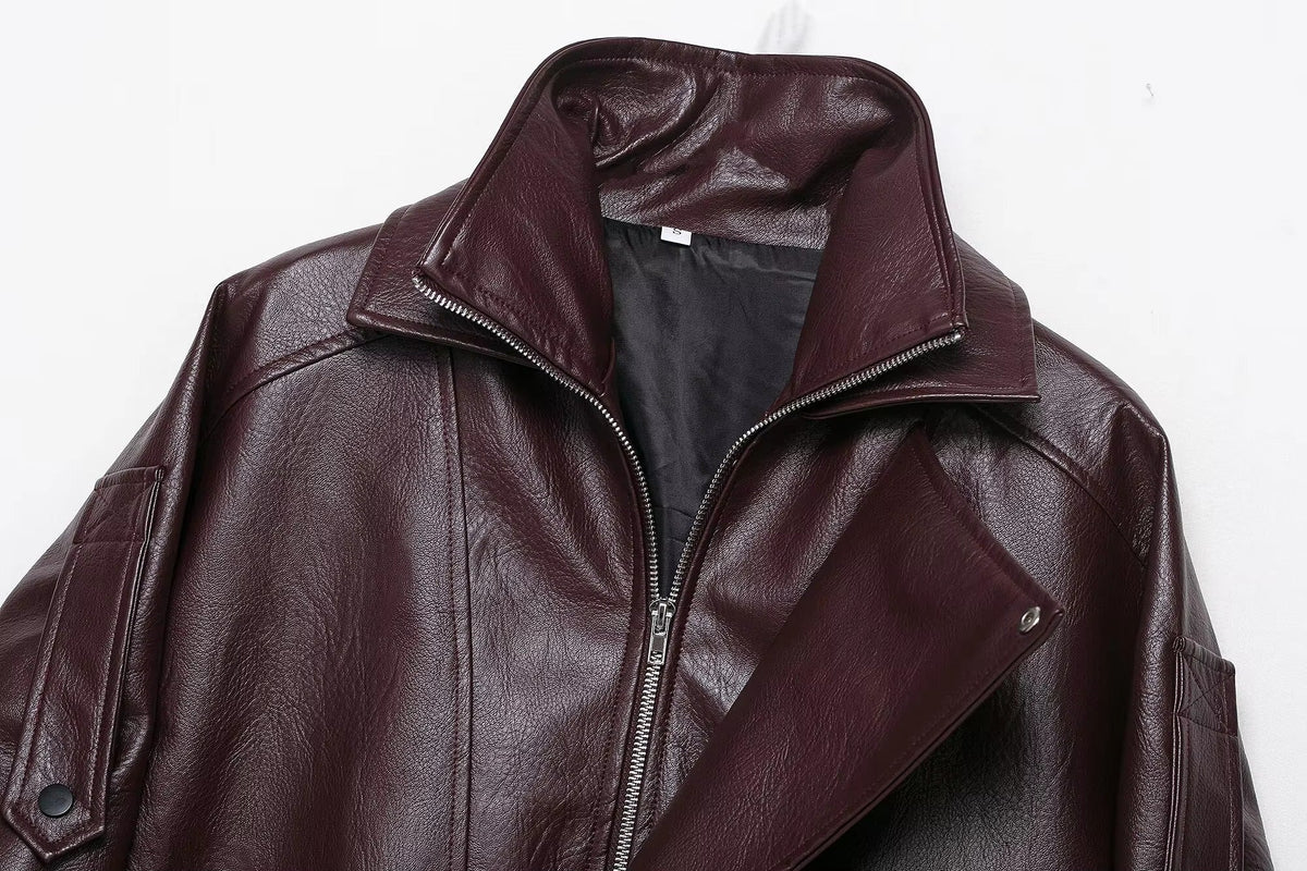 Wren - Women's Biker Jacket with Zip Front - photo 5