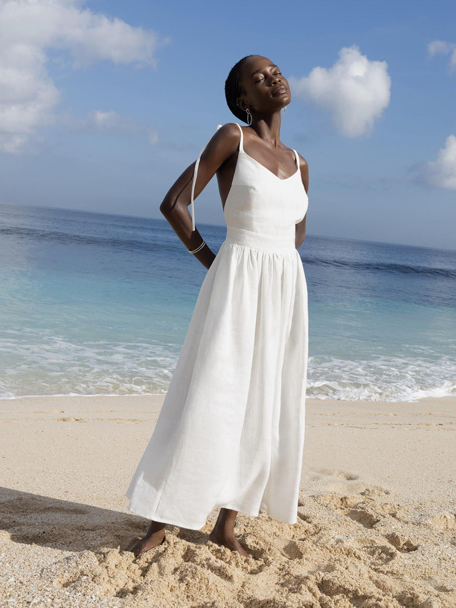 Wynne - Women's Midi Dress with V-Neck - photo 6