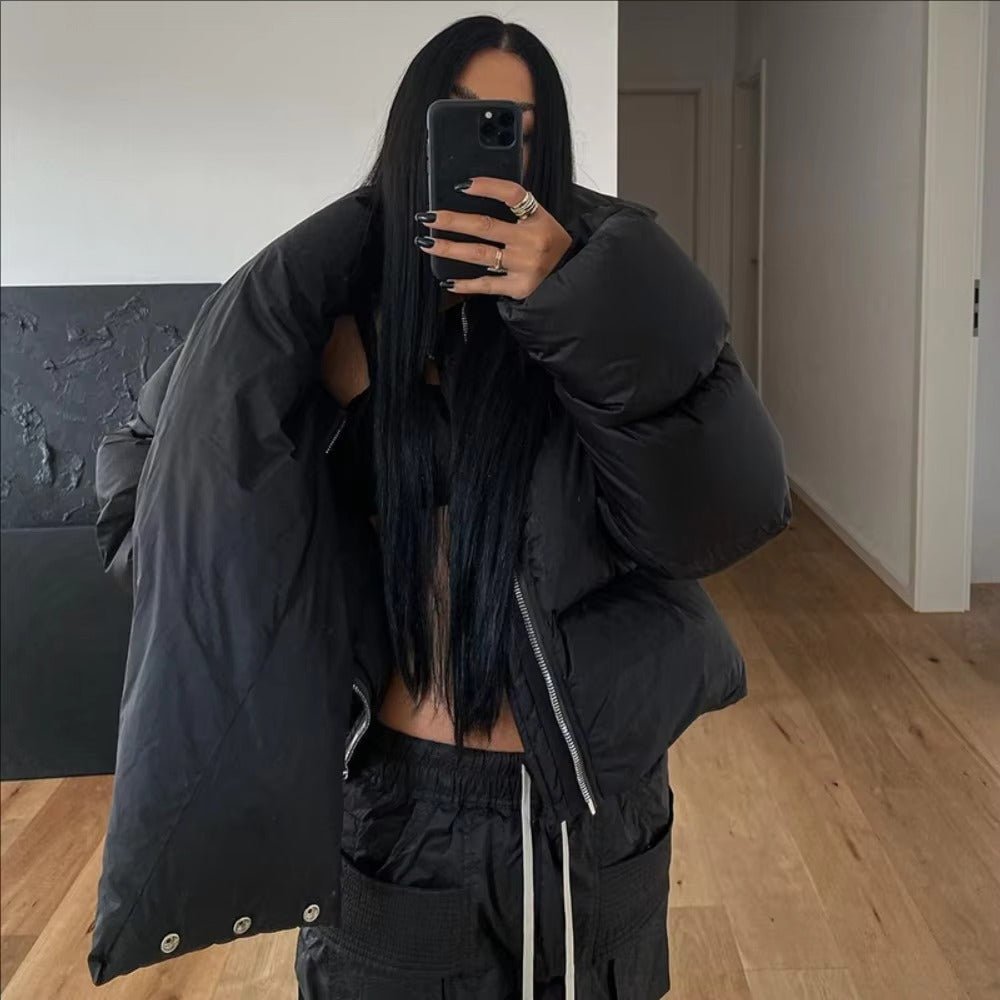 Zena - Women's Oversized Puffer Jacket with Zip Front - photo 6