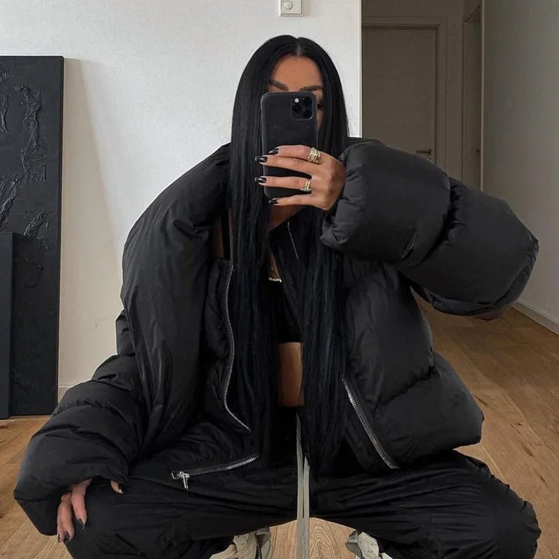 Zena - Women's Oversized Puffer Jacket with Zip Front - photo 7
