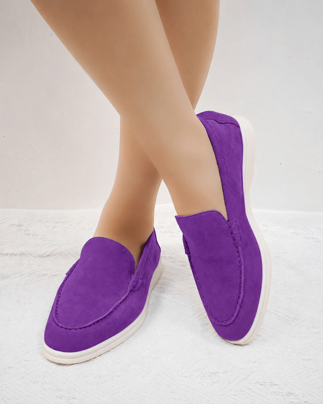 Mocassini bassi in suede Elvira