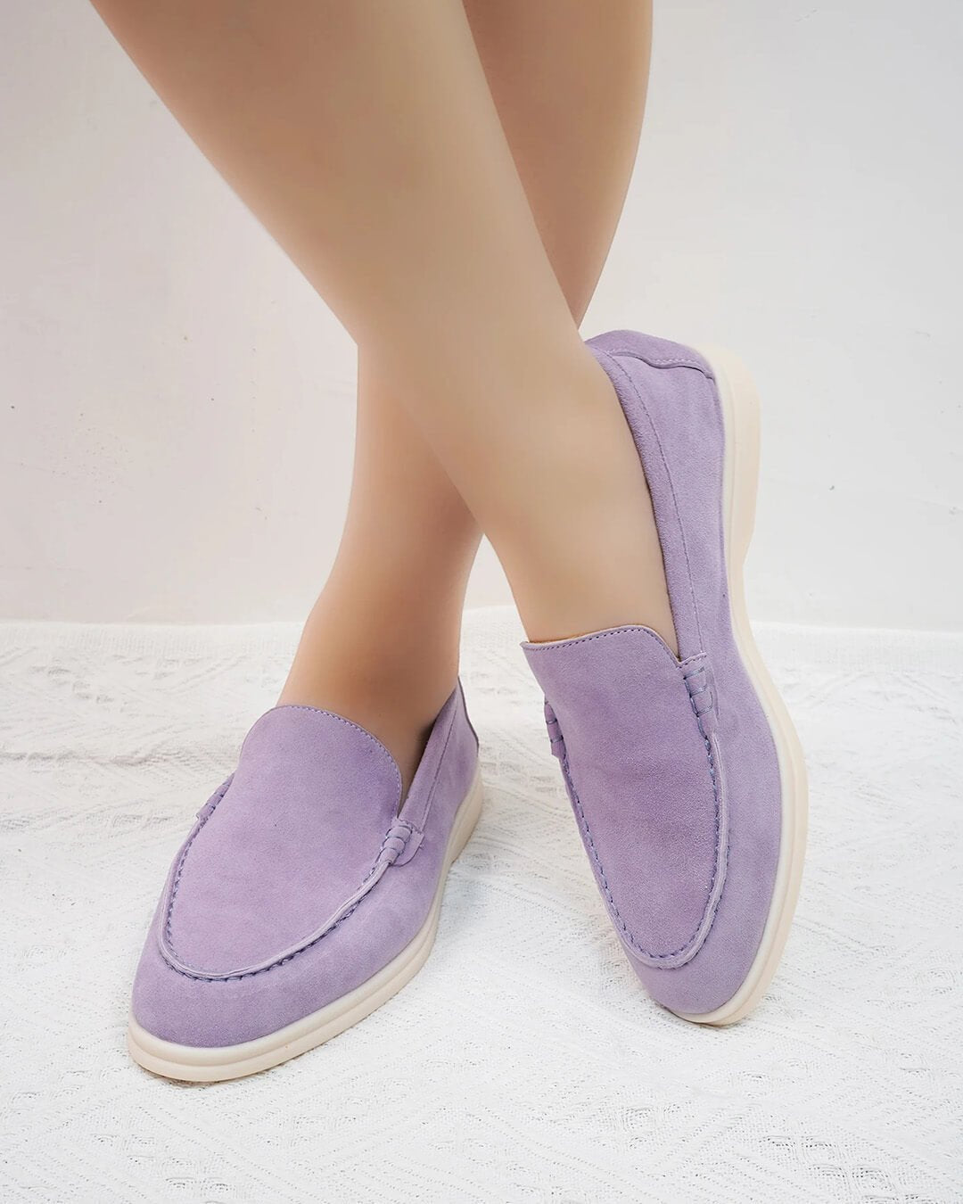 Mocassini bassi in suede Elvira