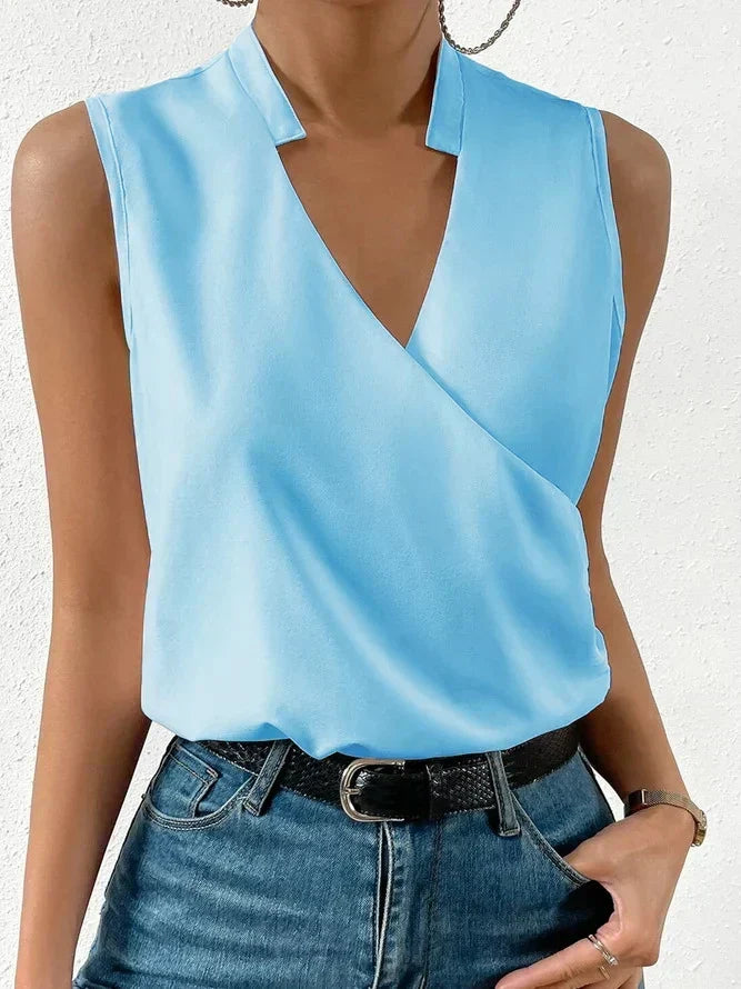Connie - Women's Double-Breasted Top with No Sleeves