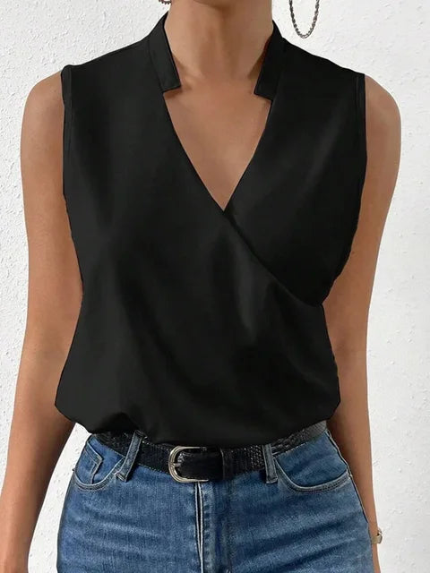 Connie - Women's Double-Breasted Top with No Sleeves