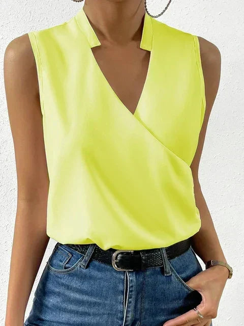 Connie - Women's Double-Breasted Top with No Sleeves