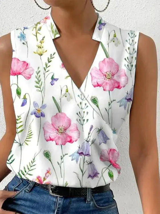 Connie - Women's Double-Breasted Top with No Sleeves