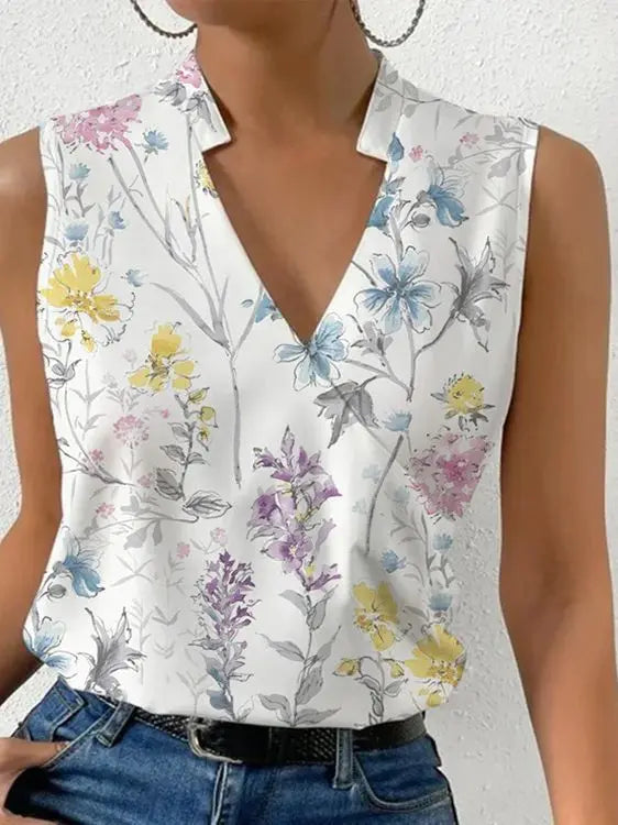 Connie - Women's Double-Breasted Top with No Sleeves